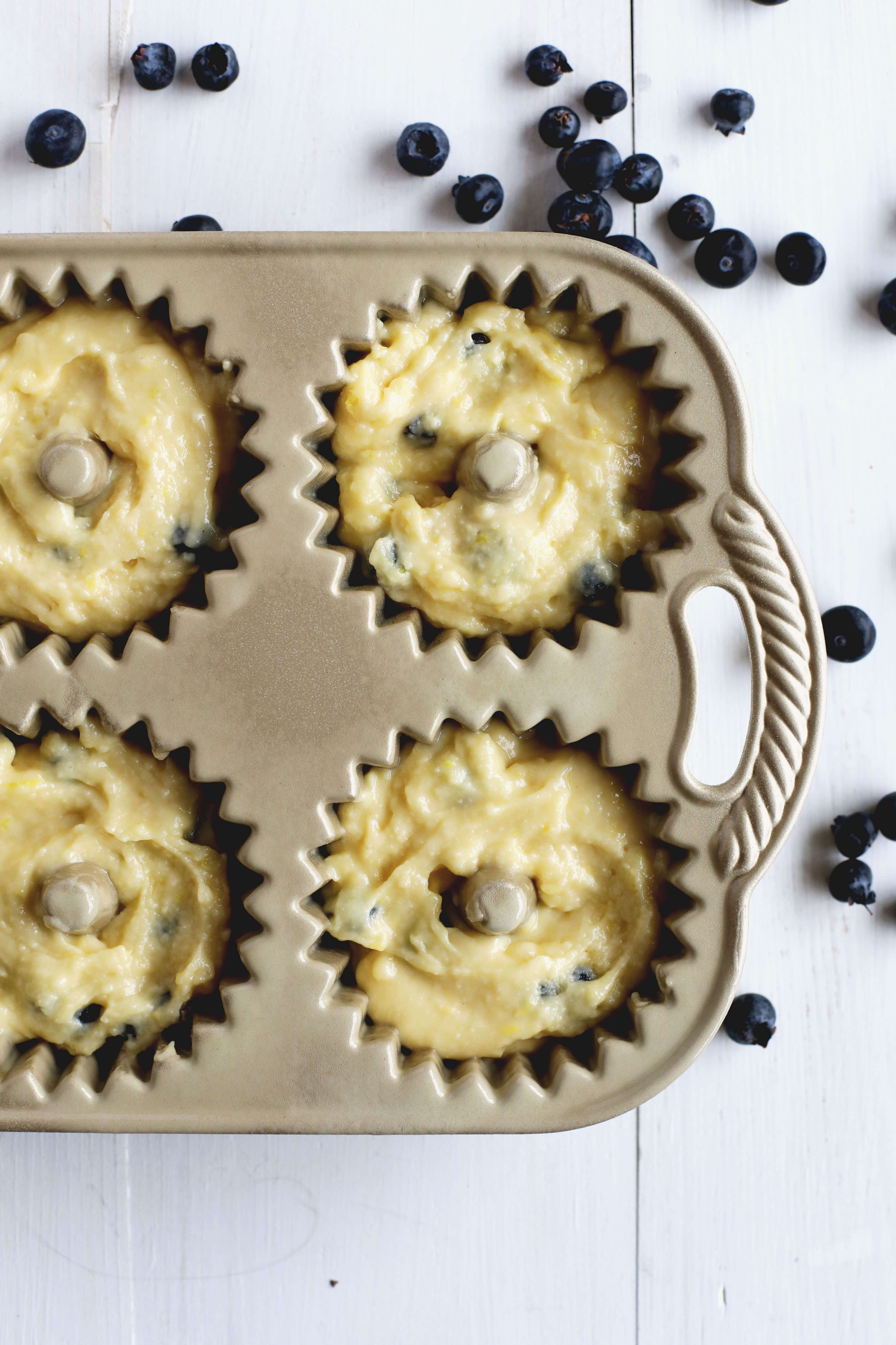 3 Lemon-Blueberry Mini Bundt Cakes