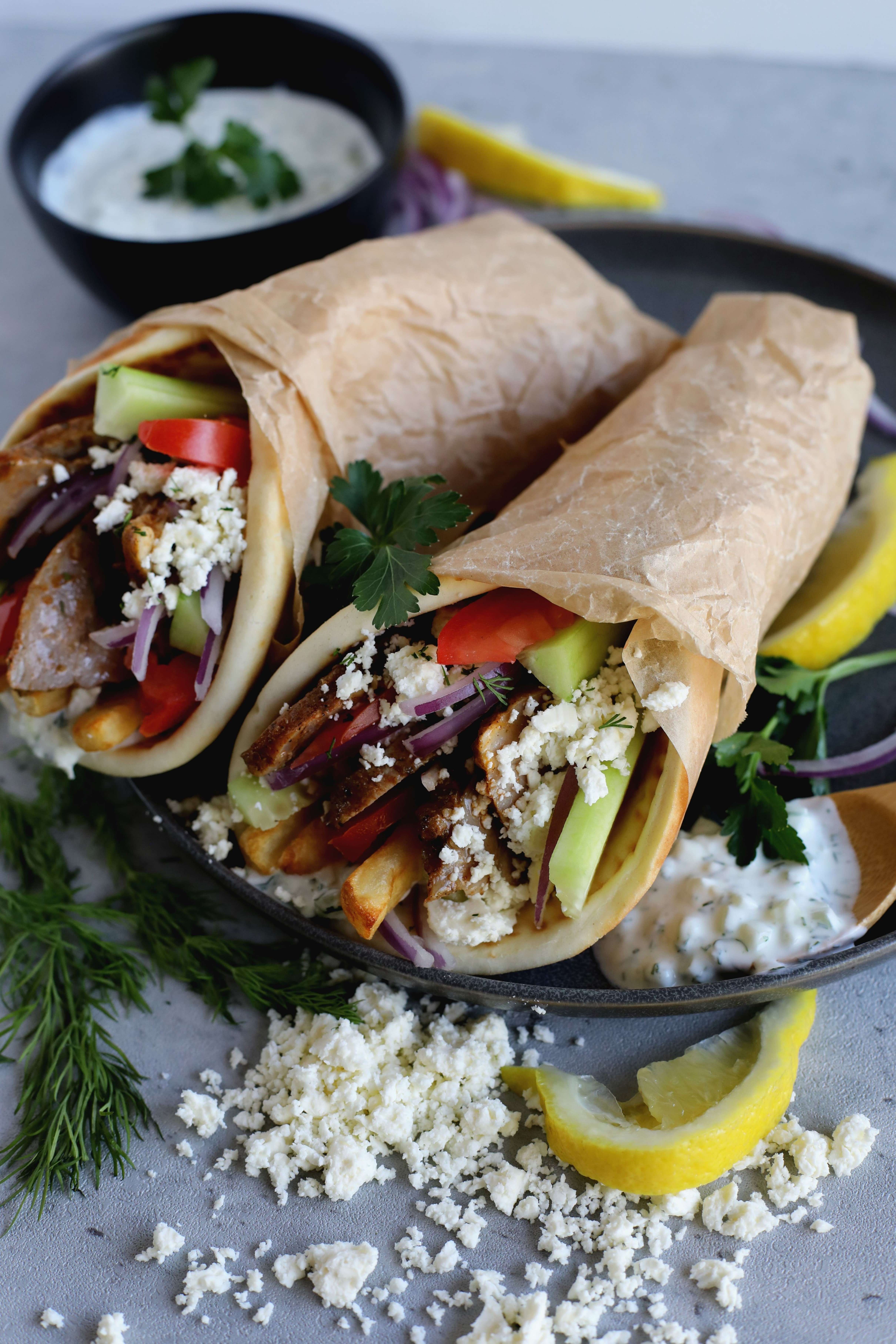 4 Greek Pork Gyros