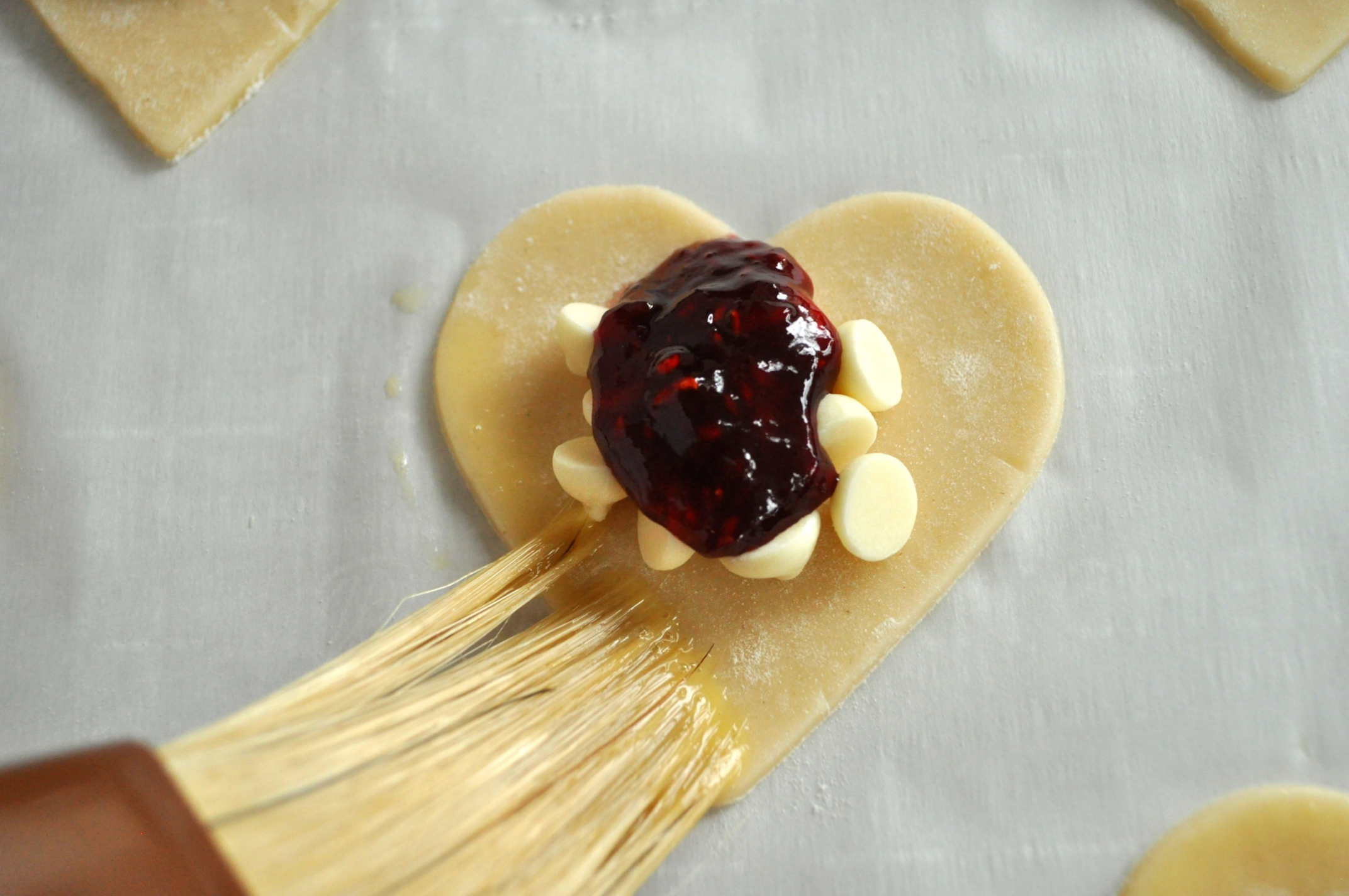 4 Raspberry White Chocolate Heart Pies