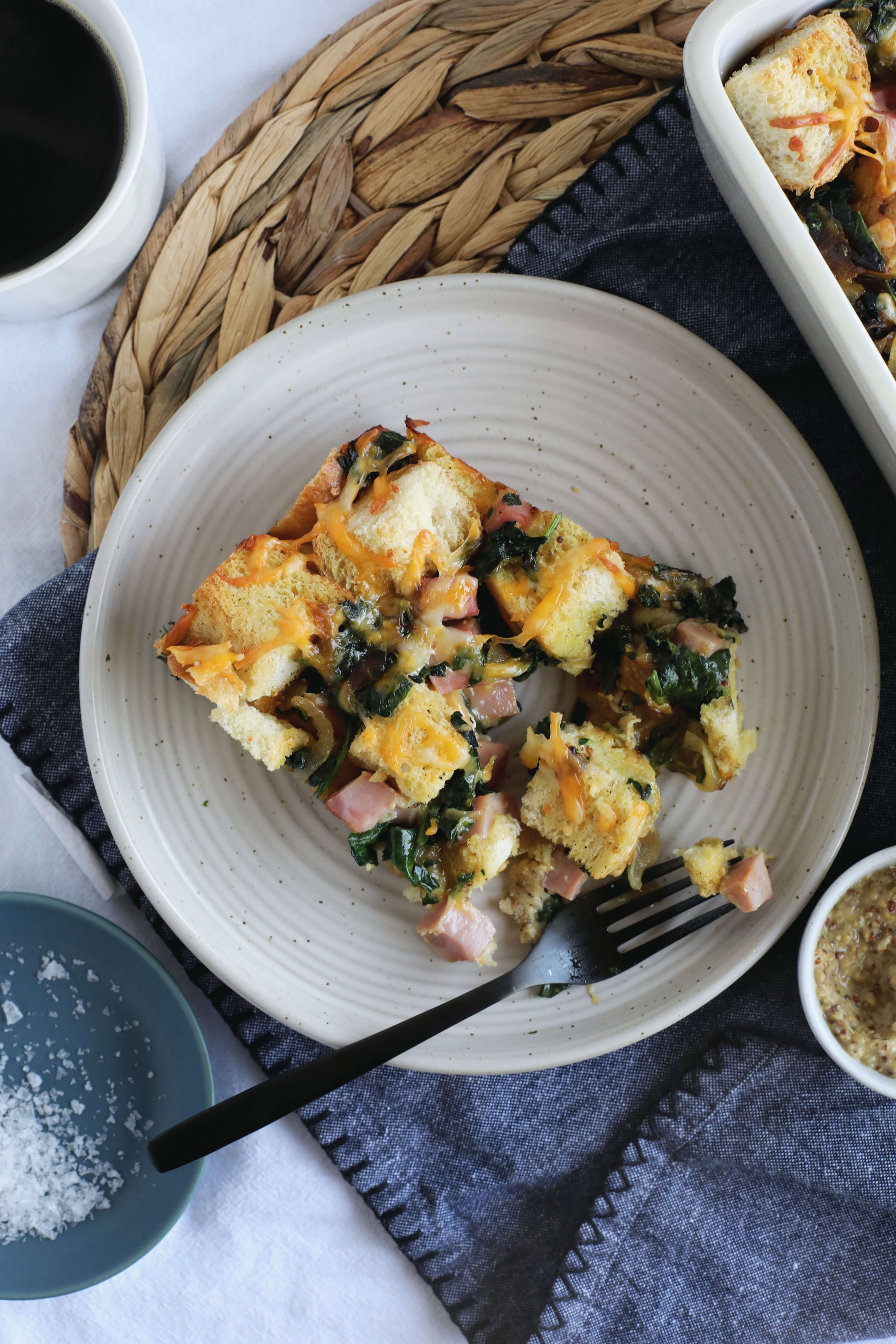 5 Ham and Caramelized Onion Strata