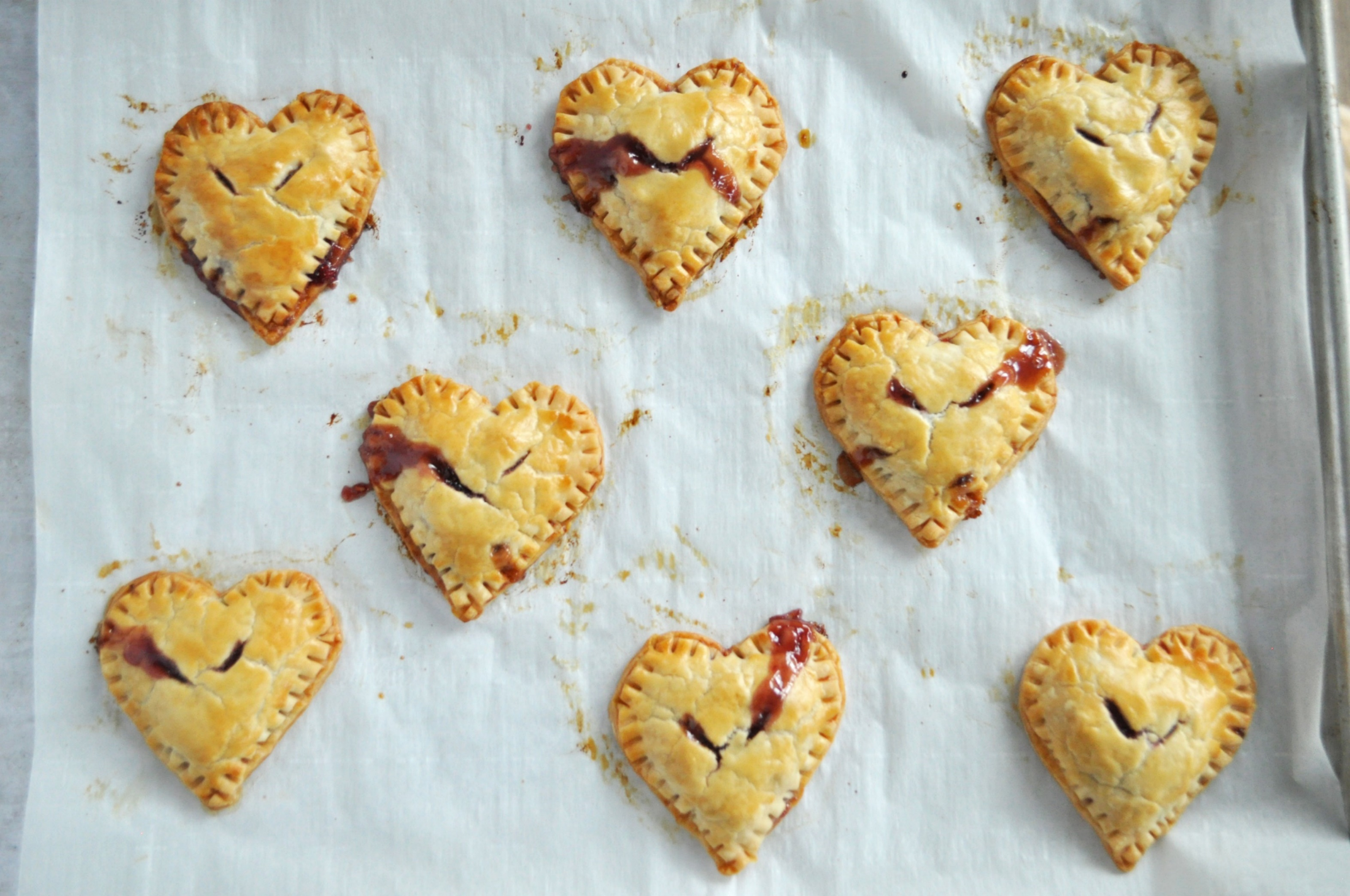 6 Raspberry White Chocolate Heart Pies