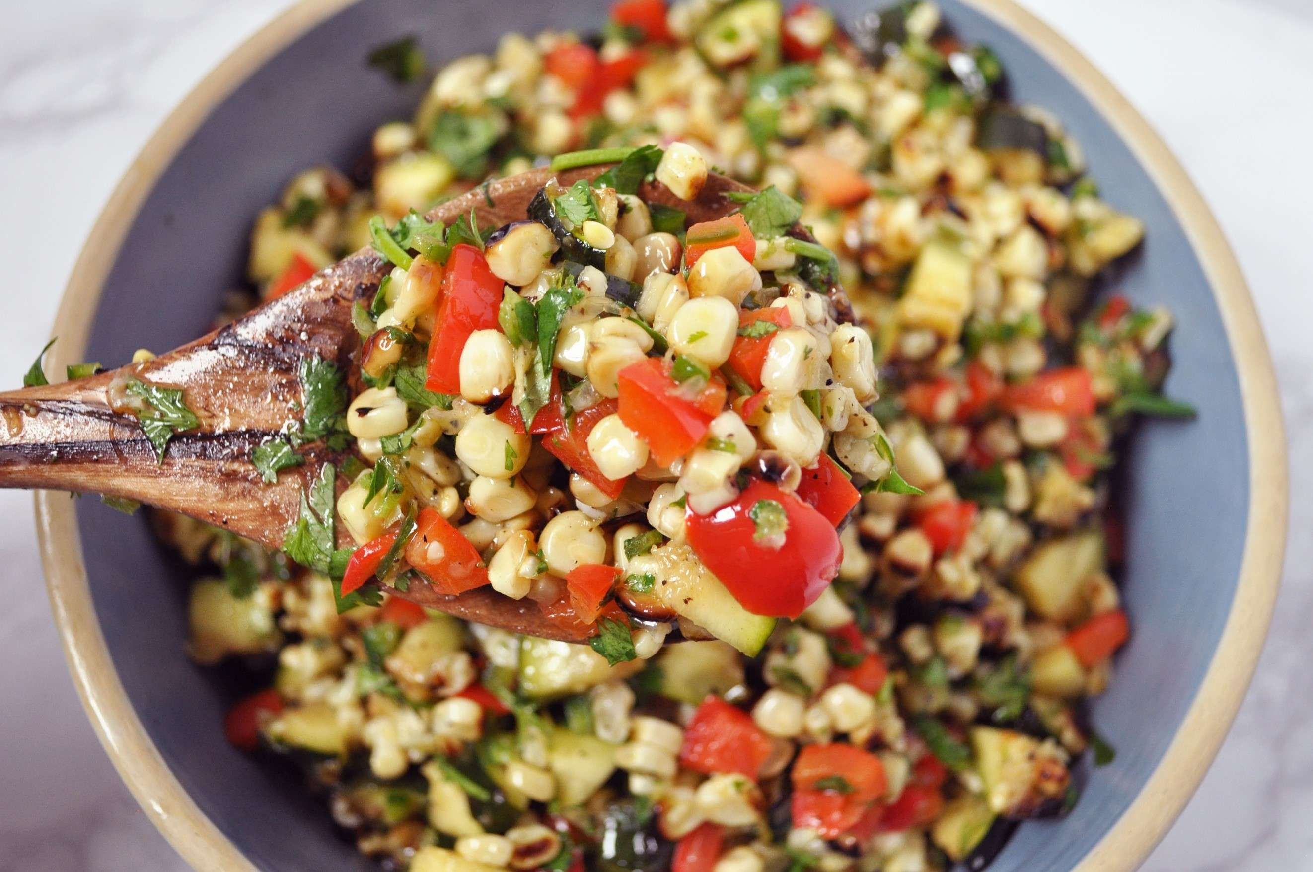8 Grilled Corn and Zucchini Salad