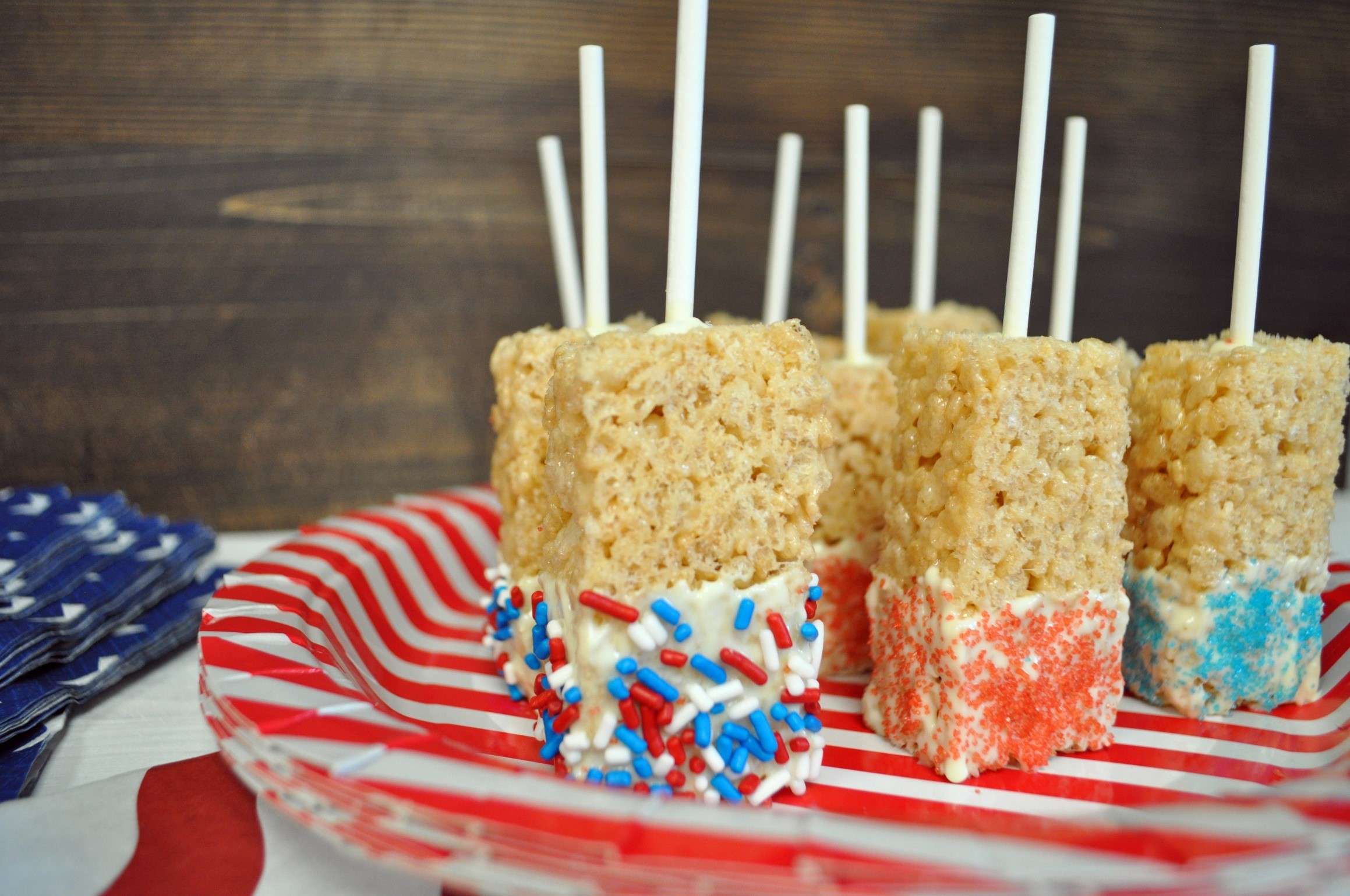 Red White and Blue Krispy Pops