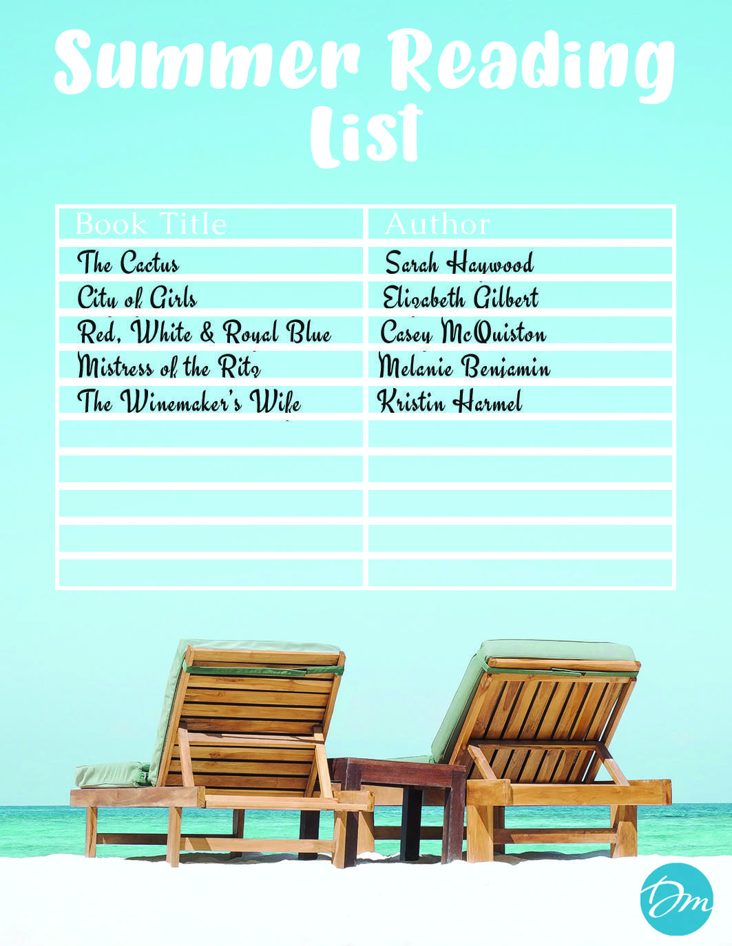 Summer Reading List_for image